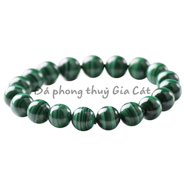 Vòng tay đá lông công khổng tước 8ahàng chuẩn đẹp lông công malachite