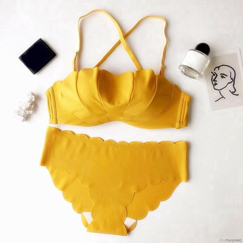 Set áo ngực không gọng nửa màu trơn + quần lót cùng hoạ tiết