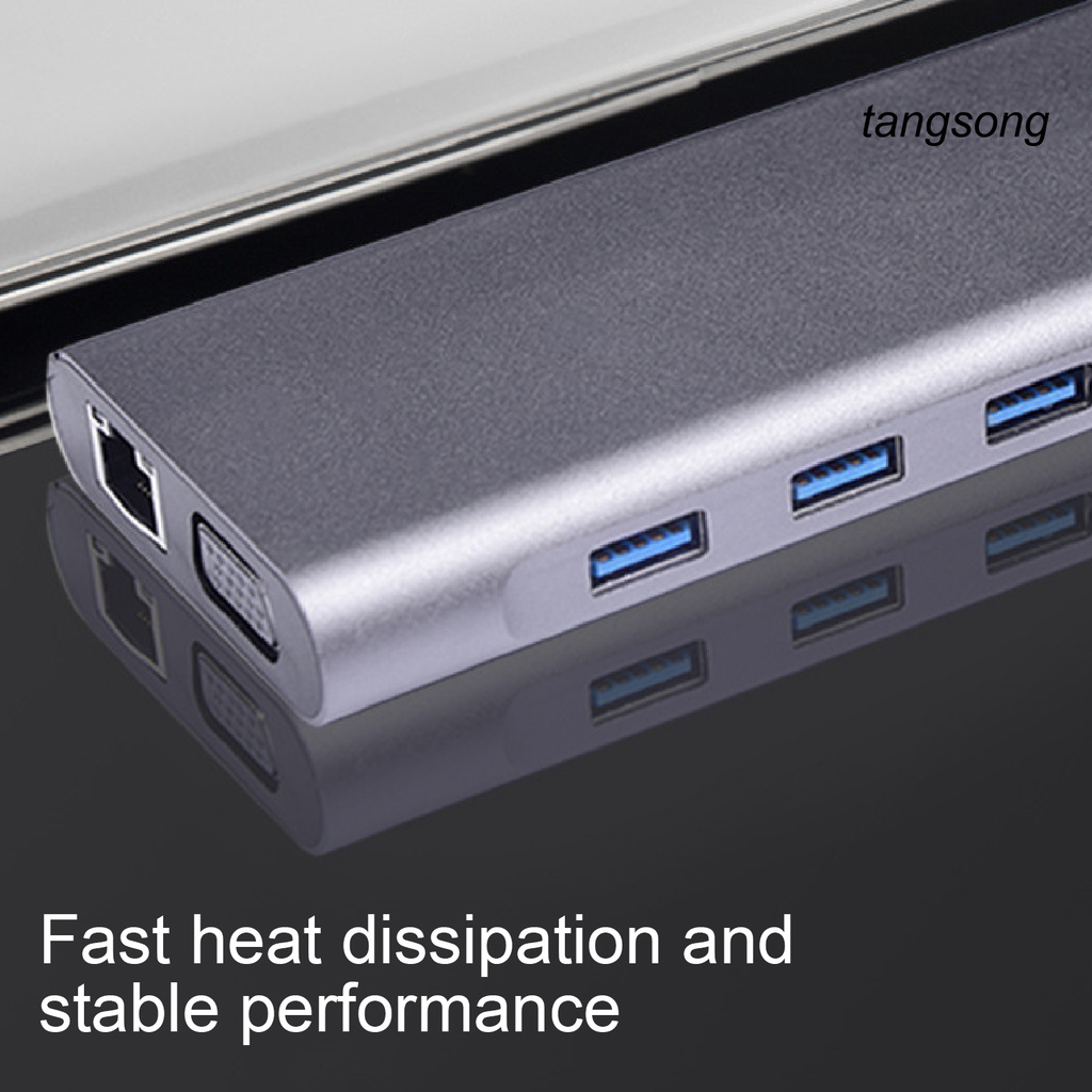 Bộ Chuyển Đổi Ts-10 In 1 Type-C Sang Vga Usb3.0 Pd