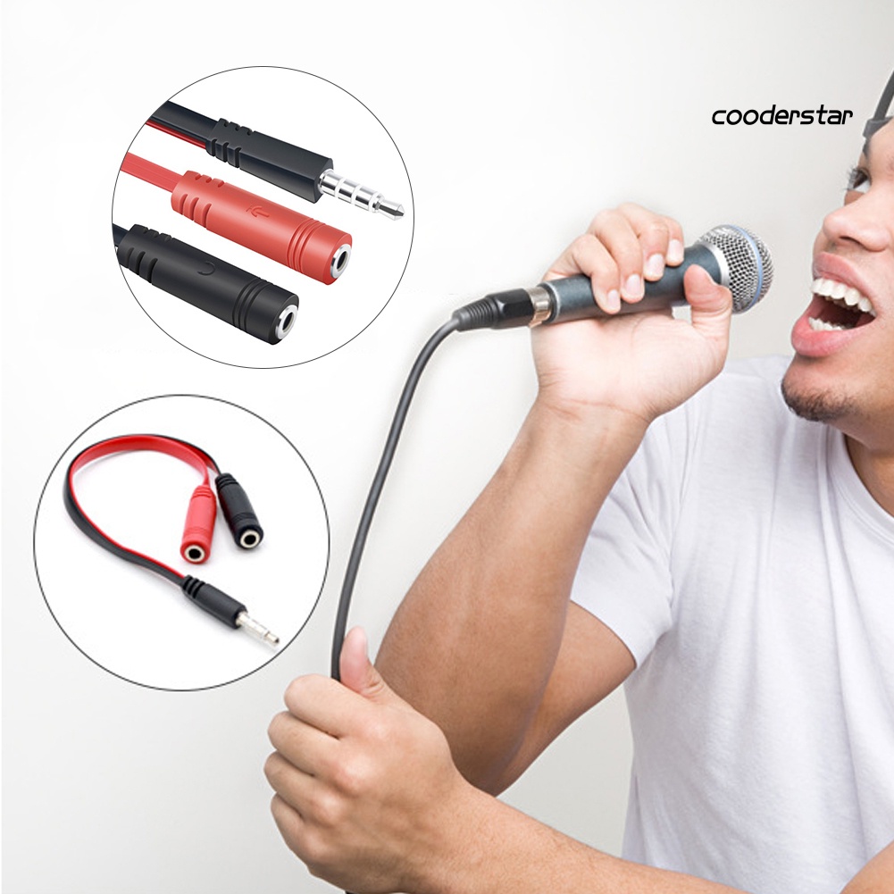 Cáp chuyển đổi từ 1 đầu đực sang 2 đầu cái 3.5mm dành cho điện thoại laptop PC