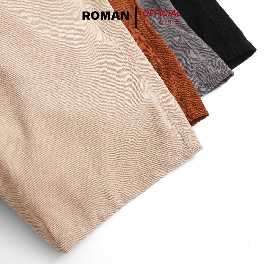 Quần short đùi nam vải nhung tăm trơn cao cấp mặc nhà đi chơi ROMAN QS09