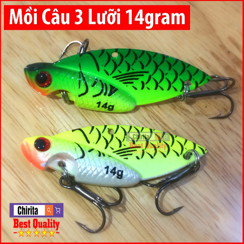 Mồi Câu Cá Sắt CICADA Sản Xuất Tại Việt Nam - Mồi Giả Câu Cá 3 Lưỡi Câu 14 GRAM