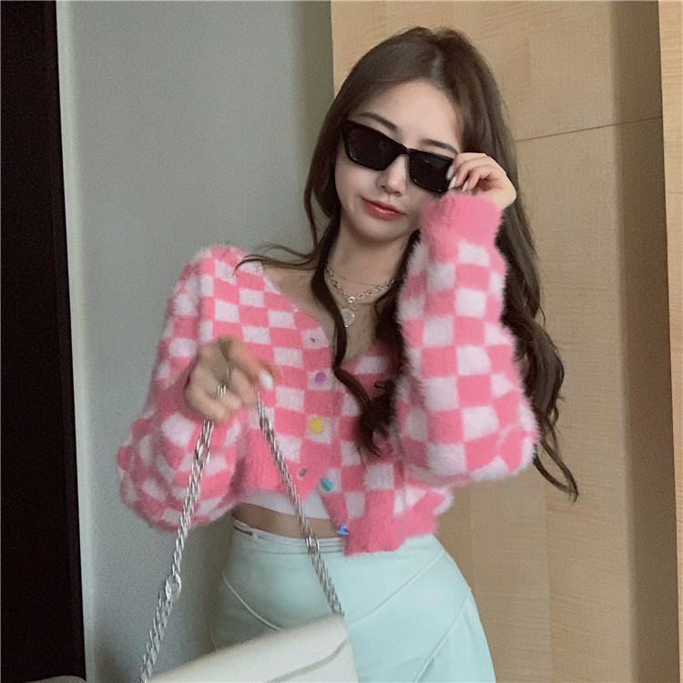 Áo Khoác Cardigan Sọc Ca Rô Thời Trang Xinh Xắn Cho Nữ | BigBuy360 - bigbuy360.vn