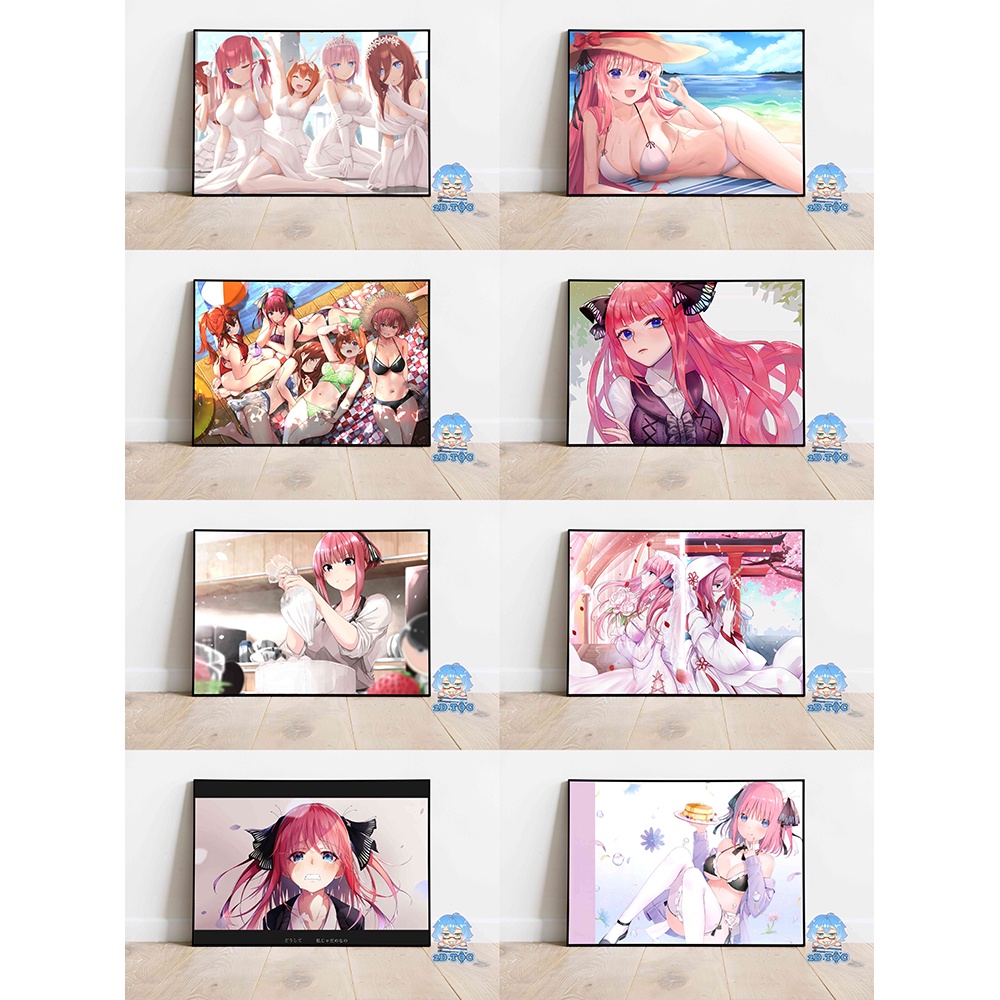 POSTER A3 CAO CẤP TREO TƯỜNG NAKANO NINO (17) ANIME 5-TOUBUN NO HANAYOME BY 2D TỘC SHOP