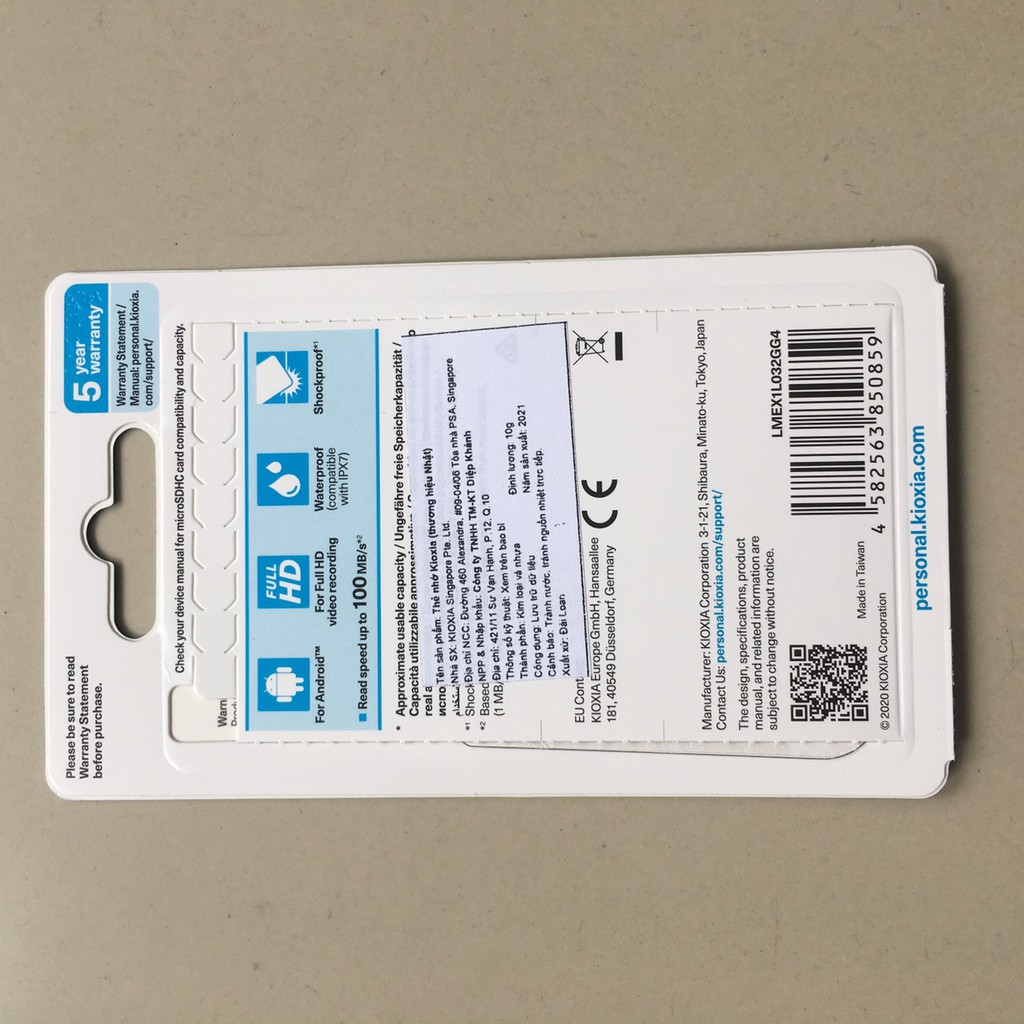 Thẻ nhớ Kioxia (Toshiba) Micro SDHC 32GB 64GB 128GB C10 UHS-I 100MB/s - Chính Hãng - Bảo hành 5 năm | BigBuy360 - bigbuy360.vn