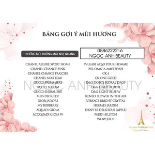 TINH DẦU NƯỚC HOA AROMA PHÁP