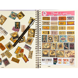 BÌA STICKER TEM VINTAGE 34 MIẾNG