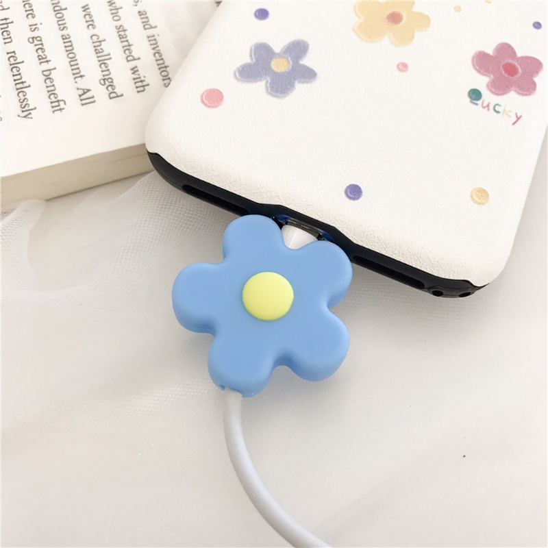 Phụ Kiện Bảo Vệ Dây Cáp Sạc Bằng Silicon Mini Màu Xanh Dương / Hồng / Xanh