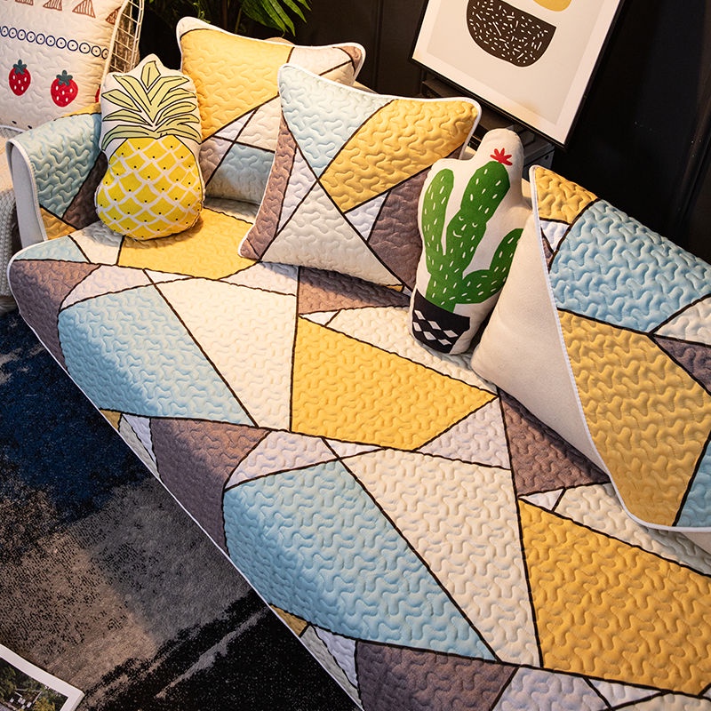 Vỏ bọc đệm ghế sofa vải cotton chống trượt phong cách Bắc Âu đơn giản chất lượng cao