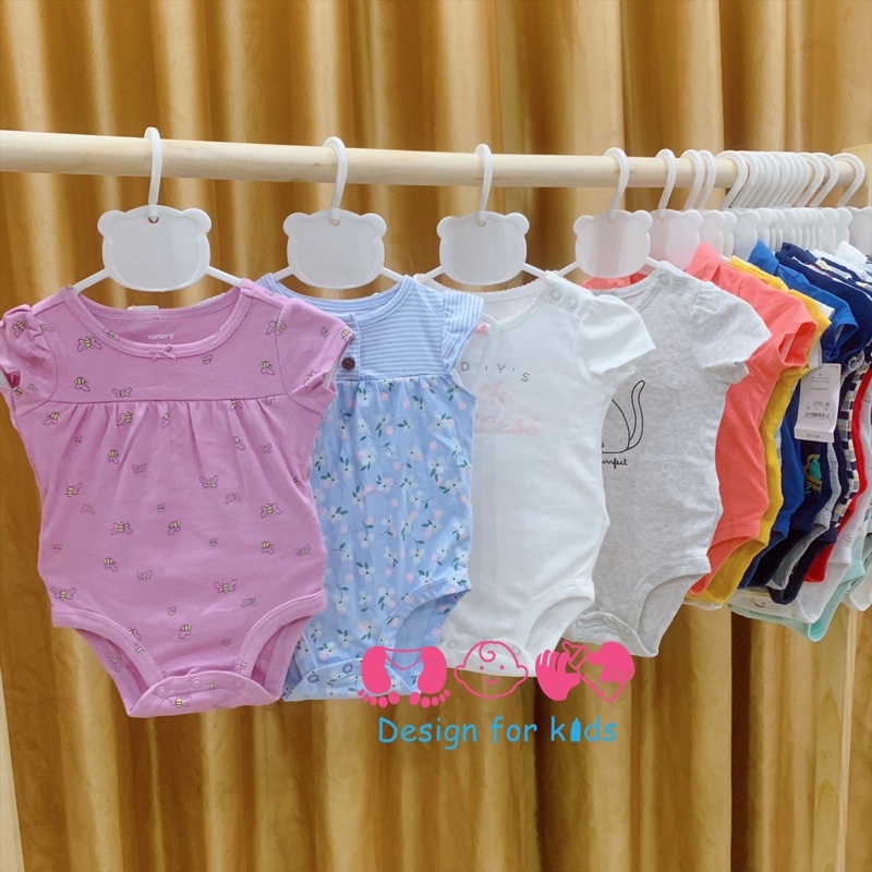 (Size 0-3m) Body chip cộc tay cổ đức / cổ tròn / cổ trụ hàng xuất khẩu cho bé trai và bé gái