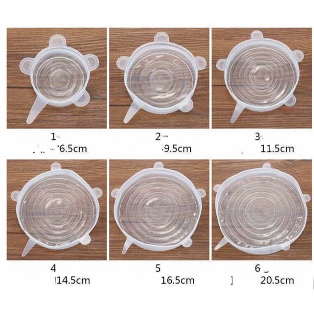 Bộ 6 Miếng Silicone Bọc Thực Phẩm Cao Cấp MIFAN - Nắp đậy màng Silicon bảo quản thức ăn Dày Dặn Độ Co Giãn Tốt 4.9