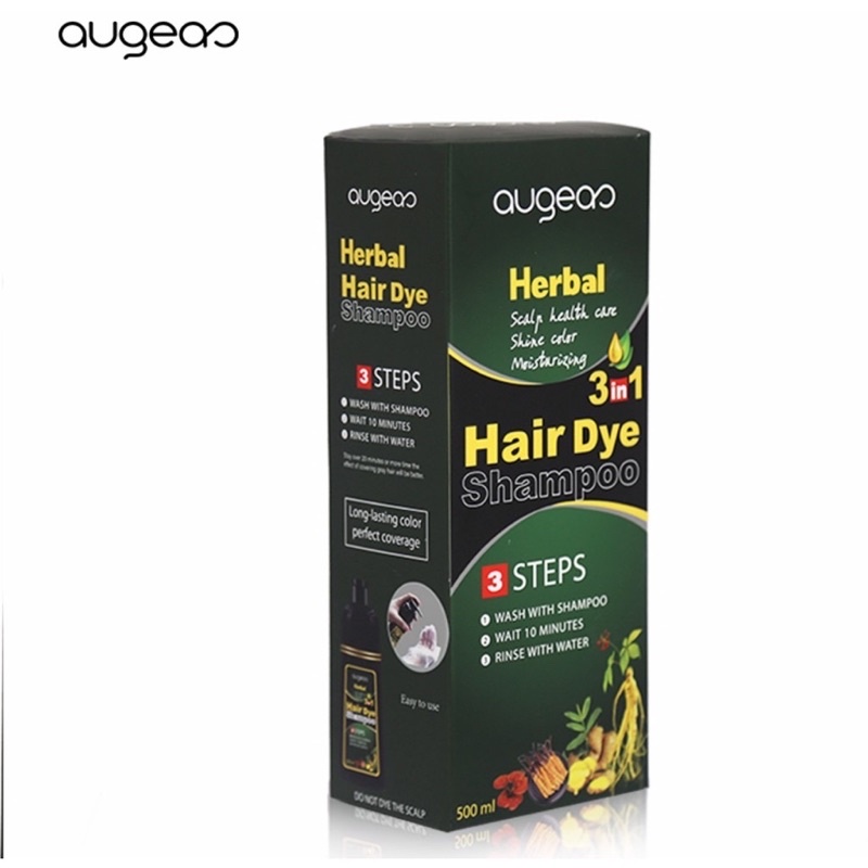 Dầu Gội Nhuộm Phủ Bạc Nhanh Augeas 500ml Black Hair Shampoo