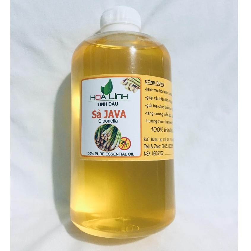 Tinh Dầu Sả Java Hoa Linh nguyên chất thơm phòng,khử mùi, đuổi muỗi 500ML