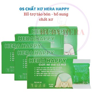 Chất Xơ Hòa Tan HERA Happy HH03 - Chất Xơ Cho Cả Gia Đình - Bổ Sung Chất Xơ (5 HỘP =75 GÓI)
