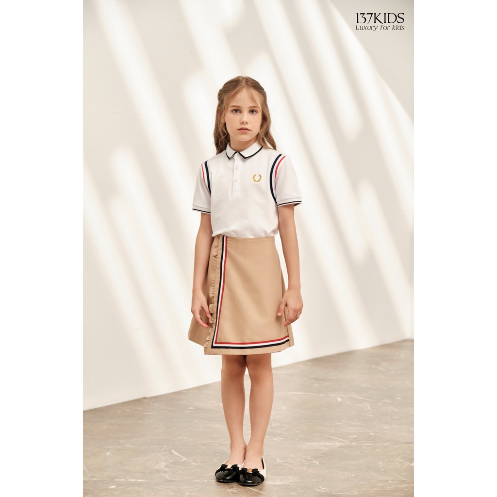 Quần váy chữ A vạt chéo thiết kế 137Kids cạp lưng chun co giãn cho bé gái