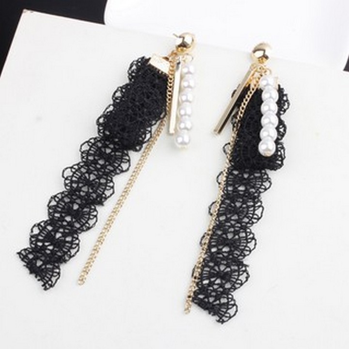 Bông tai tua rua hàn quốc khuyên tai tiểu thư ruy băng thiết kế phong cách bông tai Hàn Quốc dễ thương