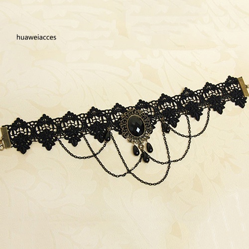 Vòng Cổ Choker Bằng Ren Màu Đen Phong Cách Gothic Cổ Điển Thời Trang Cho Nữ