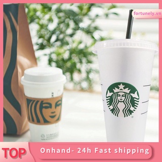 Starbucks Color Changing Plastic Drink Cup With Reusable Lid 24 Oz