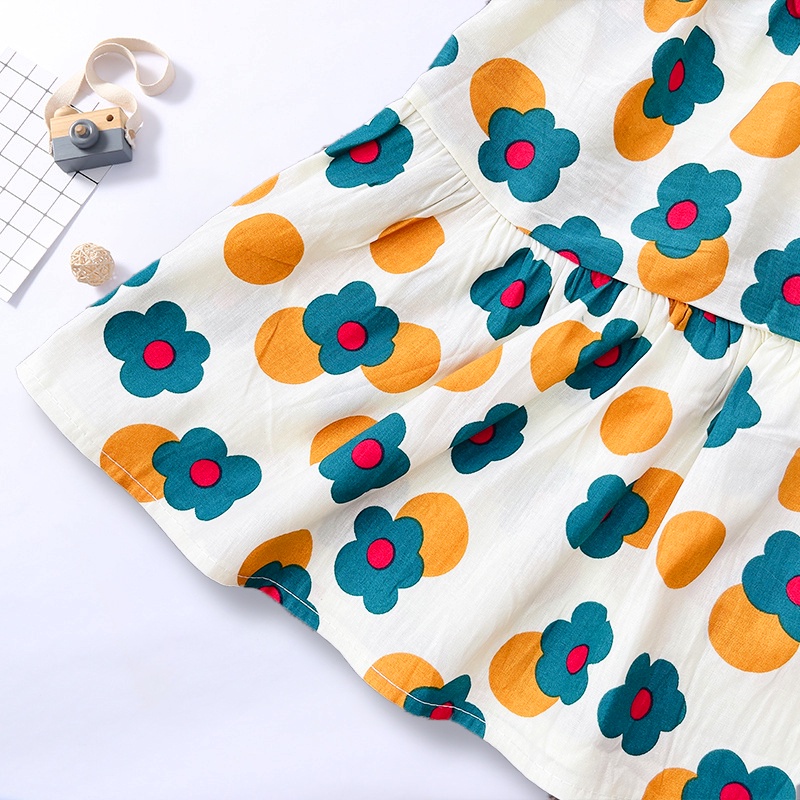 Váy cho bé gái, Váy 2 dây cho bé 6-22kg chất thô mềm dáng xòe phối cúc cài xinh xắn Baby-S – SD086
