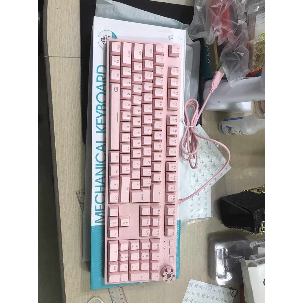 Bàn Phím Cơ IK-619 với 108 phím Rainbow Led RGB 10 Chế Độ, Chơi Game Dùng Văn Phòng Cực Đã - MUA COMBO TẶNG BÀN DI