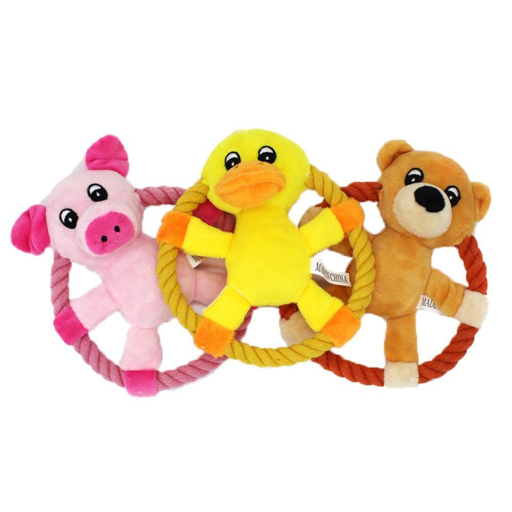 Đồ Chơi Dây Thừng Cotton Họa Tiết Hoạt Hình Phát Ra Tiếng Kêu Tương Tác Huấn Luyện Thú Cưng