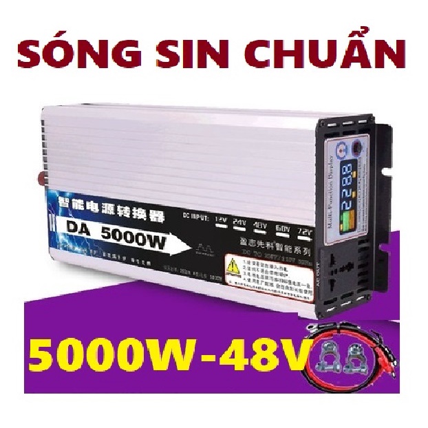 KICH ĐIỆN INVERTER 48V Lên 220V SÓNG SIN CHUẨN 5000W