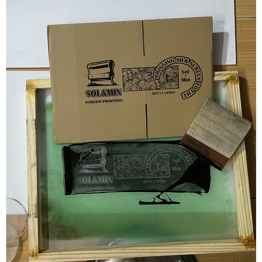 Bộ kit in chiếu bản trong kỹ thuật in lụa cho người mới bắt đầu - starter kit screen printting