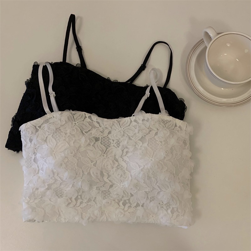 Áo ống hai dây ZHELIHANGFEI có đệm ngực phối ren