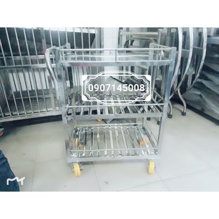KỆ ĐẨY INOX 3 TẦNG
