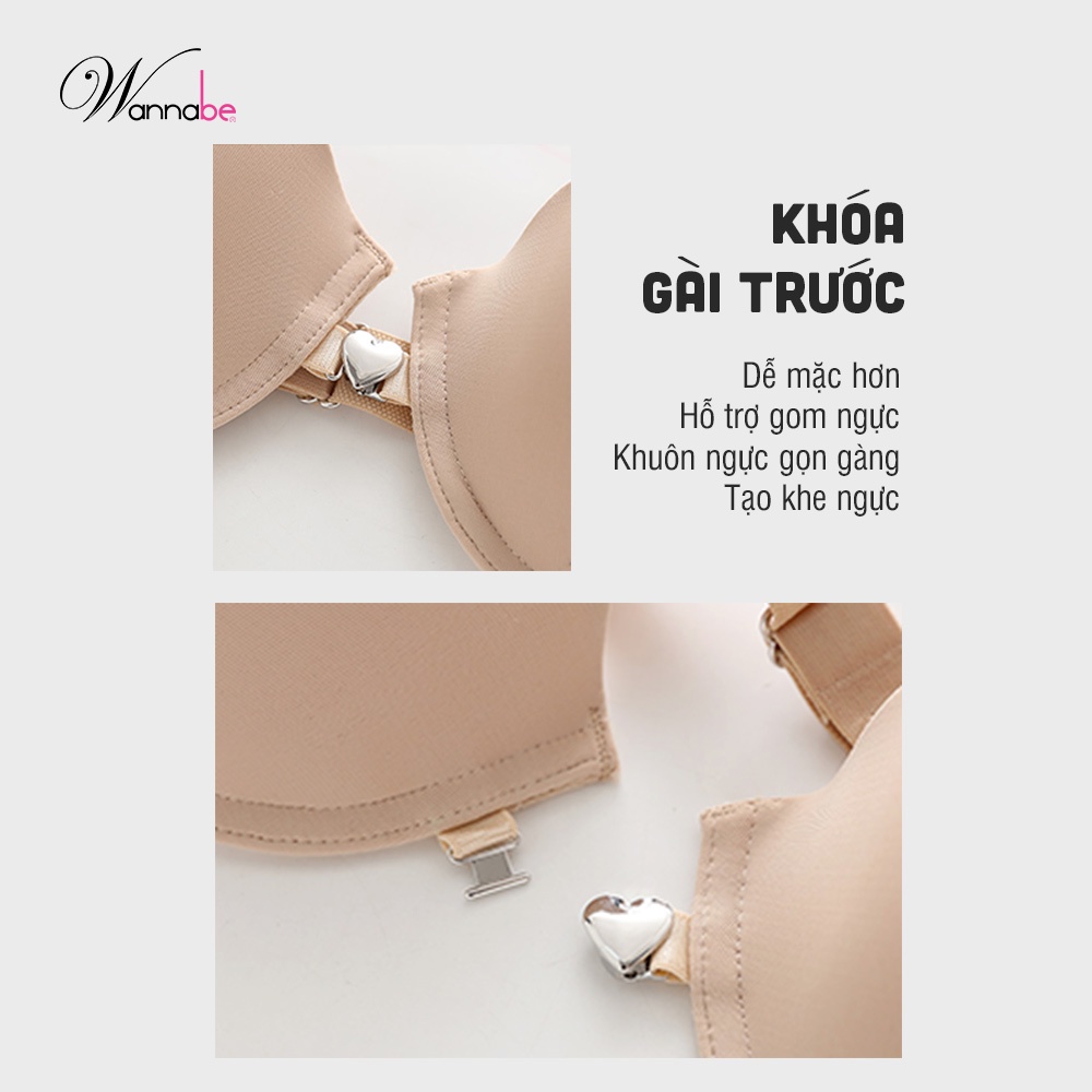Áo ngực không dây Wannabe ANT10 cúp ngang chống tuột đẩy ngực kèm dây lưng trong