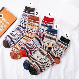Tất vớ len thổ cẩm cao cổ phong cách Vintage mẫu 18 nhiều màu cho cả nam và nữ chất len dày dặn mềm mịn co giãn thoáng