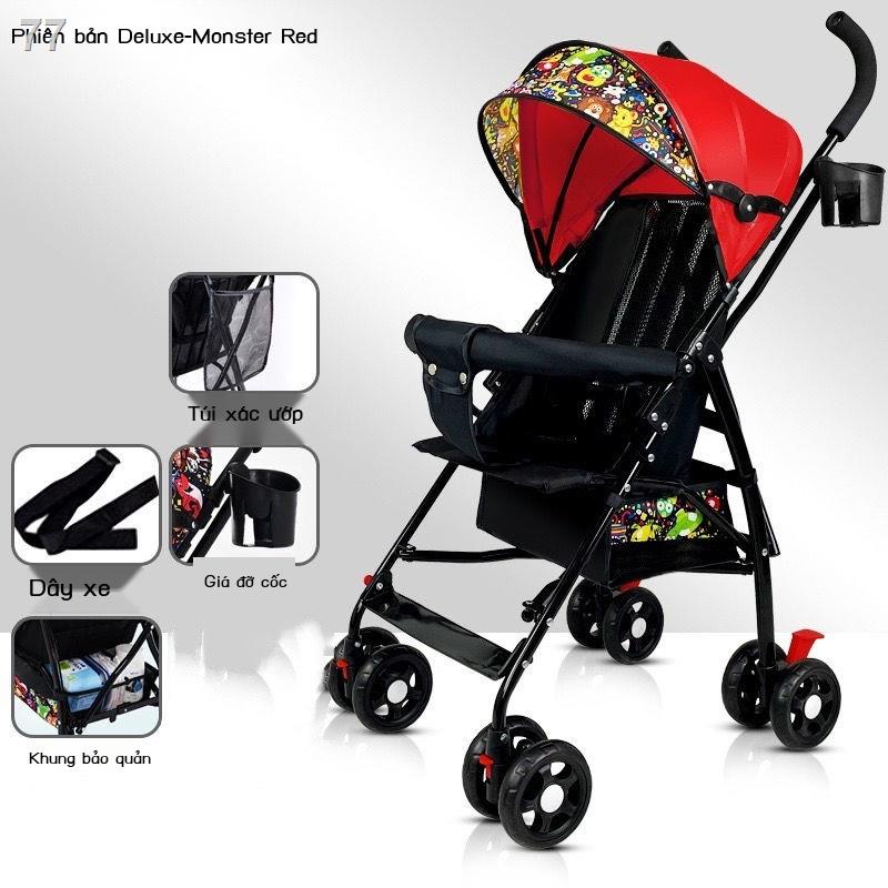 Xe đẩy trẻ em gấp gọn nhẹ có thể ngồi và nằm đơn giản ô dù