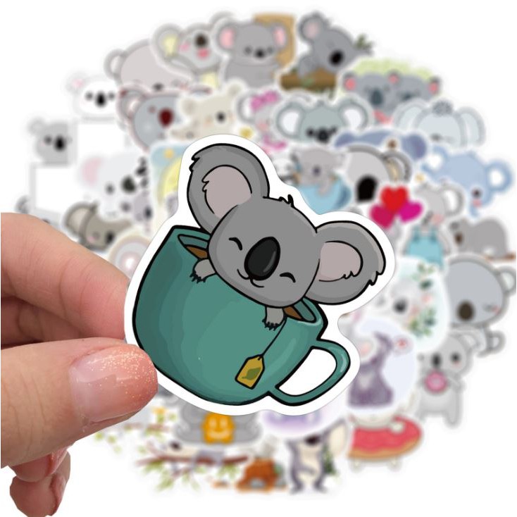 Sticker KOALA nhựa PVC không thấm nước, dán nón bảo hiểm, laptop, điện thoại, Vali, xe, Cực COOL #154