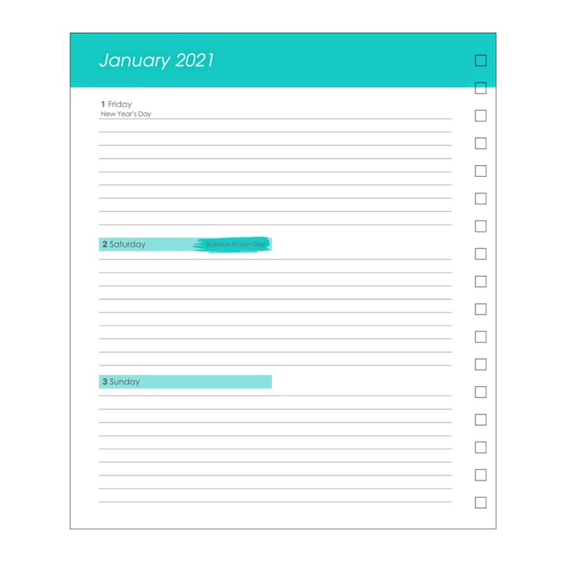 Sổ Tay Lập Kế Hoạch Bằng Da Dày Dặn WMMB 2021 Agenda B5