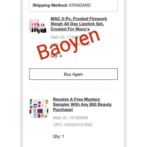 GiftSet Son MAC 3 thỏi Fullsize