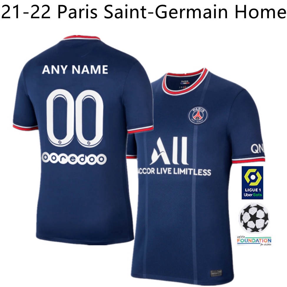✿○【S-4XL】Áo Paris Saint-Germain sân nhà Thái Lan 21-22 áo bóng