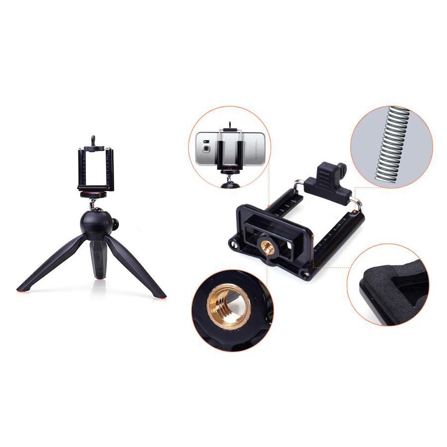 Đầu Kẹp Điện Thoại Tripod 1/4 Dùng Cho Chân Máy Ảnh, Tripod