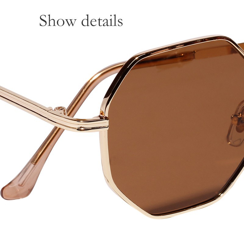 Kính Mát Nữ Gọng Kim Loại Tròn Đa Giác Cổ Điển