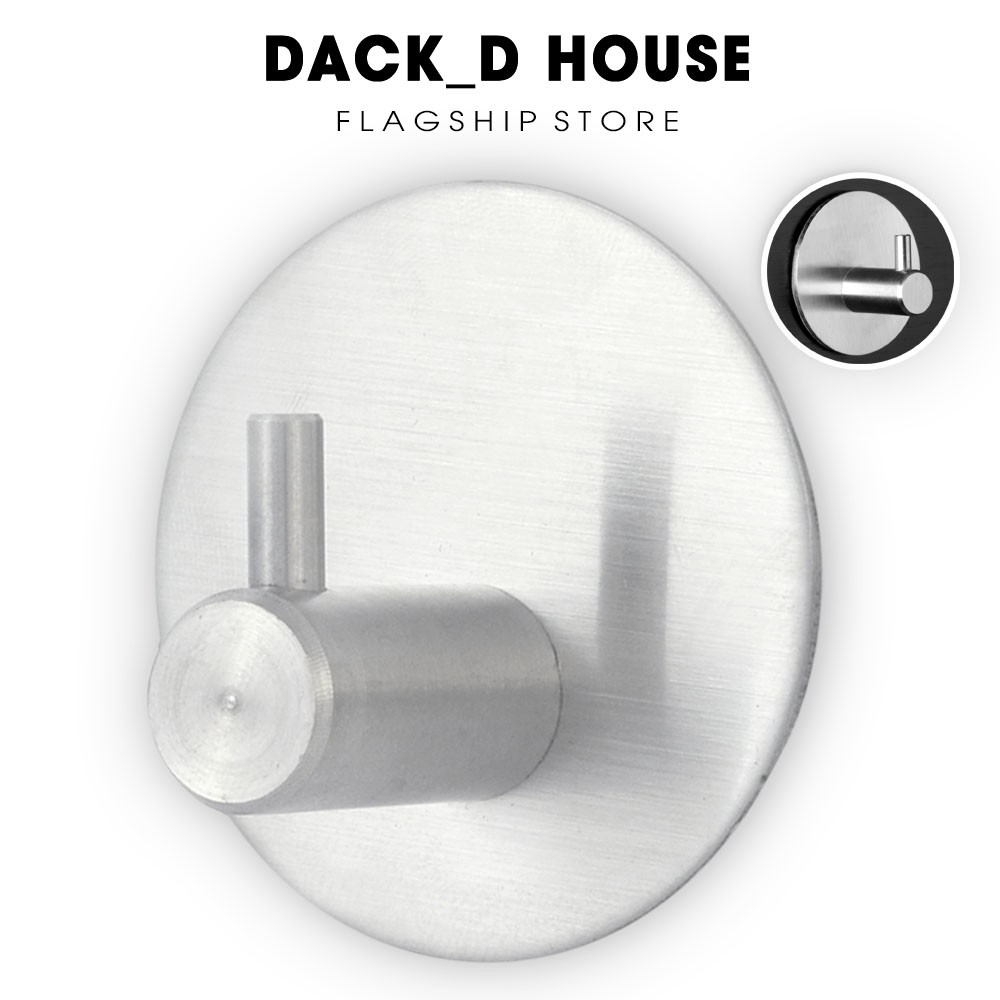 Móc dán tường inox tròn Dack D House, inox 304 không rỉ sét, kèm keo dán 3M siêu chắc chắn,gia dụng cao cấp