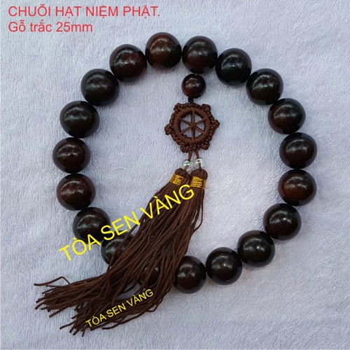 CHuỗi Hạt Niệm Phật- Chuỗi 18 hạt Gỗ Trắc 25mm