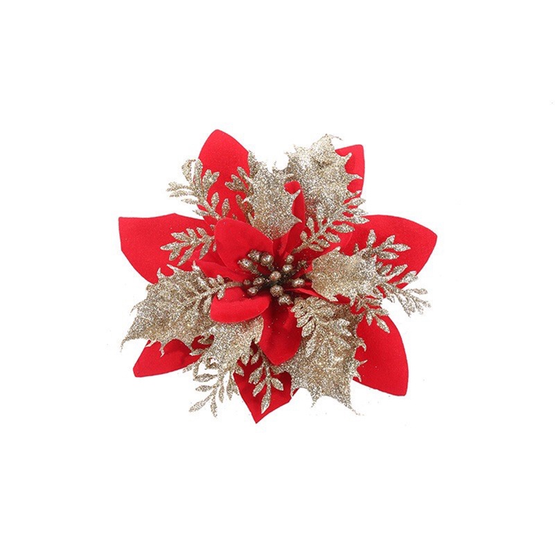 Hoa giả - Bông hoa trạng nguyên kim tuyến trang trí cây thông noel, làm tháp oản