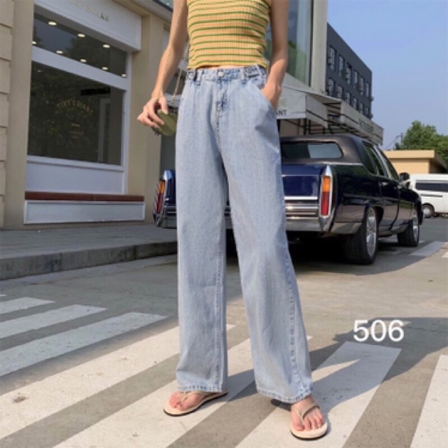 Quần baggy jean ống rộng hai đai 3062, 3063, hình thật ảnh sàn