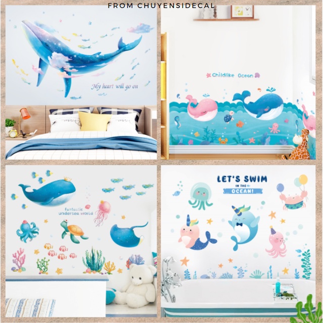 Decal trang trí tường - Đại dương xanh