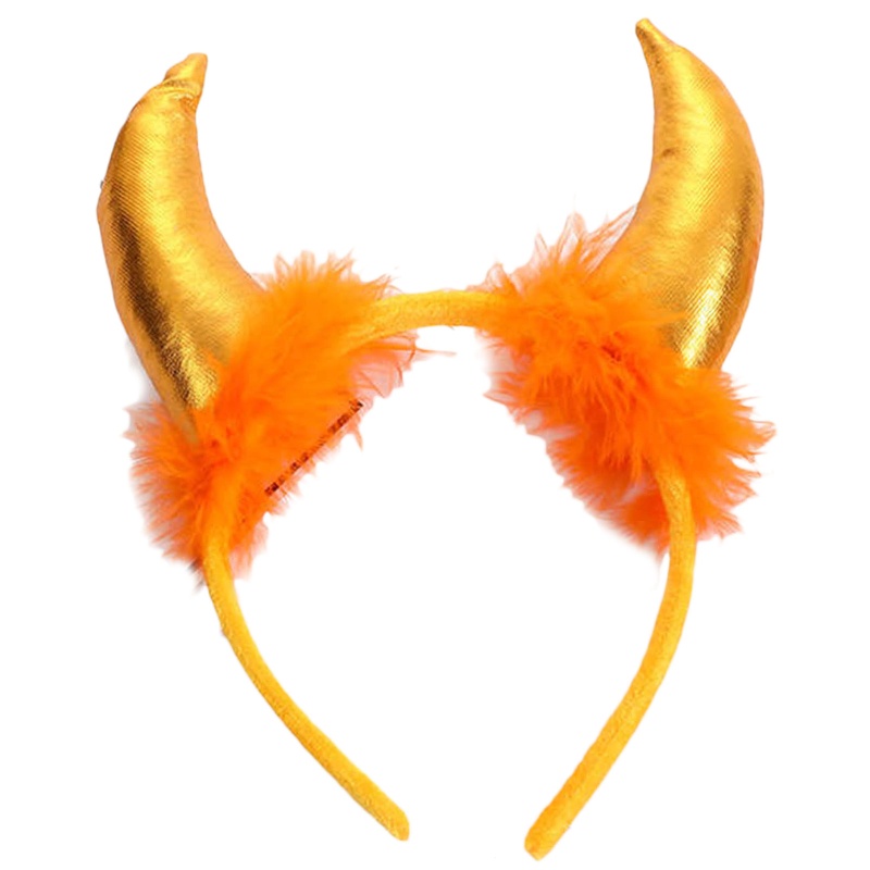 Cài Tóc Hình Sừng Quỷ Đính Kim Tuyến Lấp Lánh Phong Cách Gothic Hóa Trang Halloween