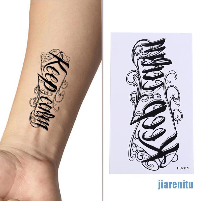 （hot*cod）New Removable Temporary Tattoo English Word Body Art Tattoos Sticker Waterp