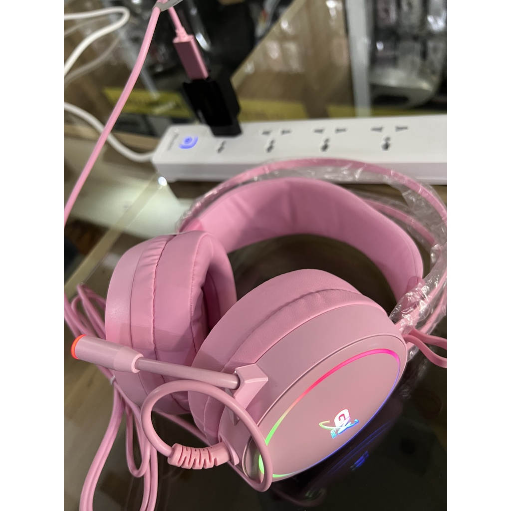 Tai nghe máy tính Gnet màu Pink ÂM THANH HAY CHÍNH HÃNG BẢO HÀNH 12 THÁNG