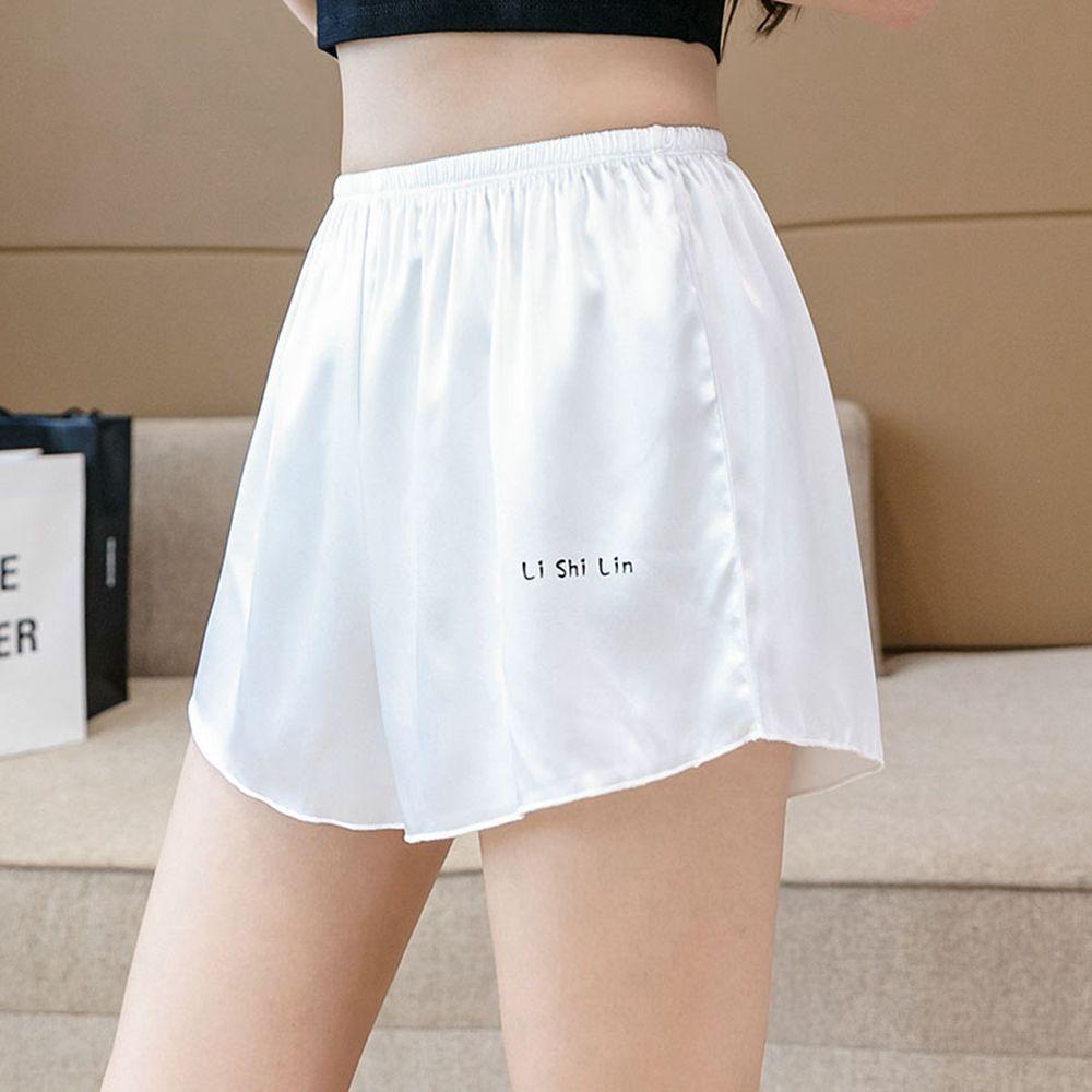 BACK2LIFE Quần Short An Toàn Bằng Lụa Satin In Chữ Đơn Giản Thời Trang Cho Nữ
