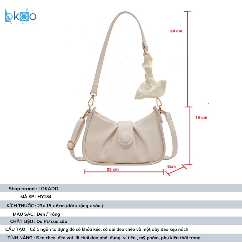Túi xách nữ đẹp, túi nữ đeo chéo , đeo vai, kẹp nách cute đi chơi giá rẻ LOKADO HY184