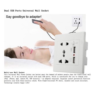 5V 2USB universal fireproof wall socket