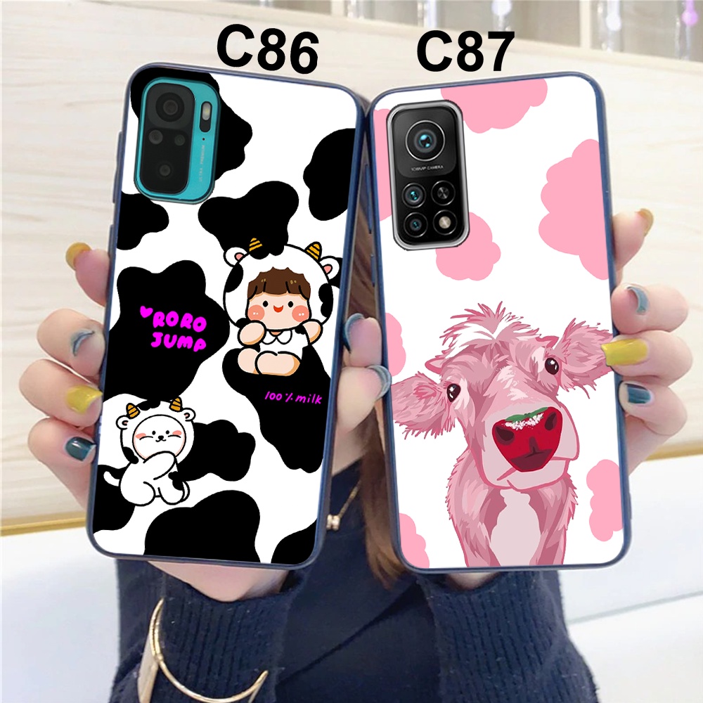 Ốp Lưng Kính Xiaomi Mi 11 Lite-Mi 11 5G-Mi 11 Ultra-Redmi Note 10/10s/10 Pro - Xiaomi Mi 10T Pro 5G In Hình Bò Sữa Cute